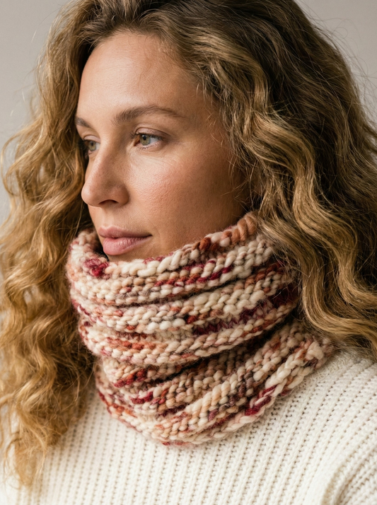 Garnet Chunky Knit Neck Cowl