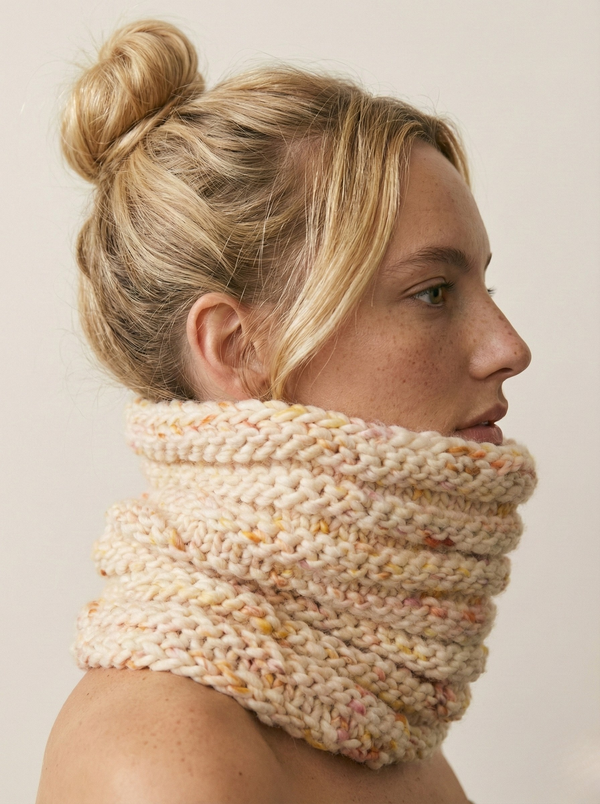 Orange Chunky Knit Neck Cowl