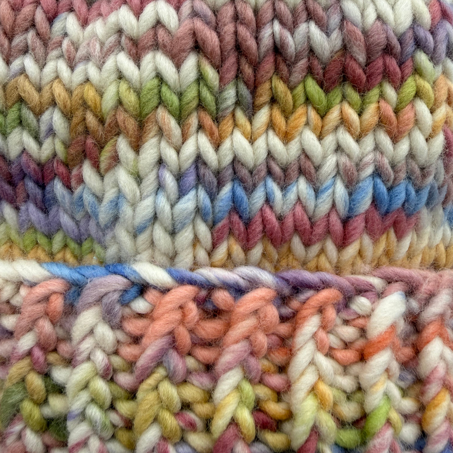 Rainbow Chunky Knit Beanie