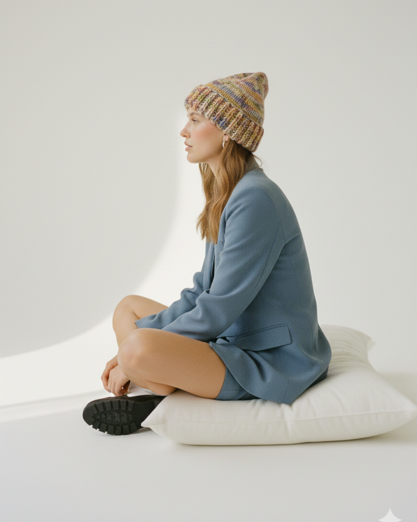 Rainbow Chunky Knit Beanie