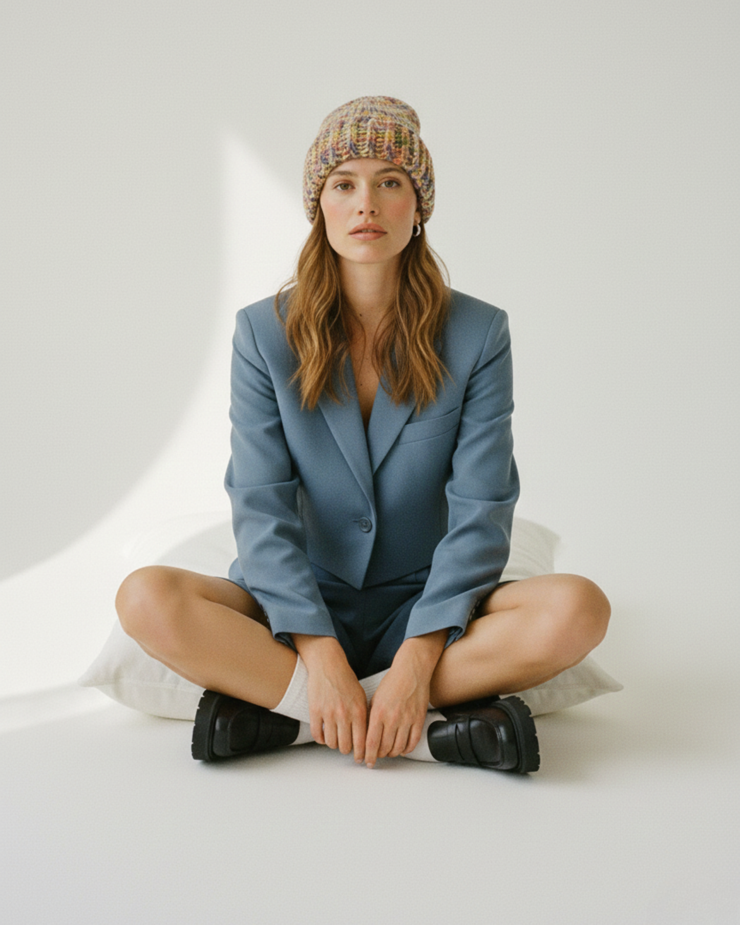 Rainbow Chunky Knit Beanie