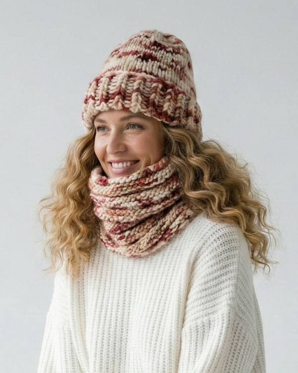 Garnet Chunky Knit Neck Cowl