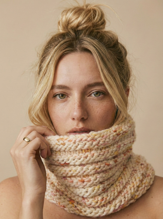 Orange Chunky Knit Neck Cowl