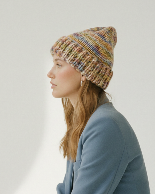 Rainbow Chunky Knit Beanie