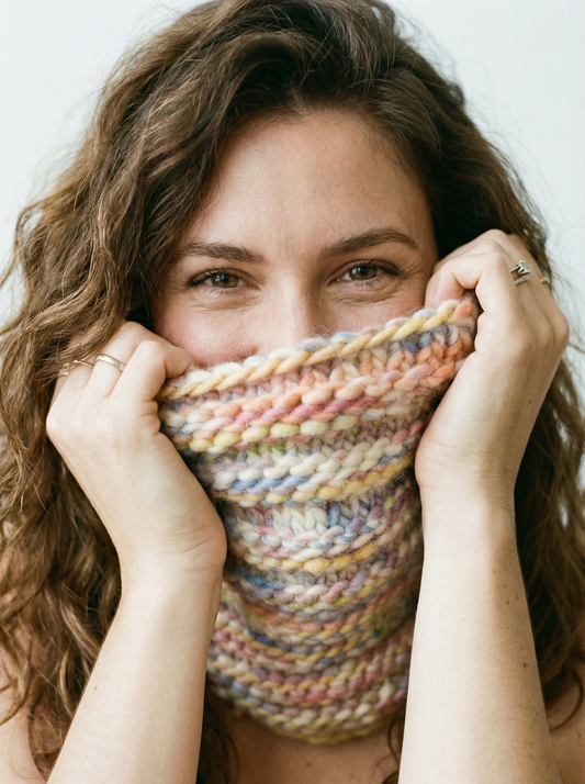 Rainbow Chunky Knit Neck Cowl