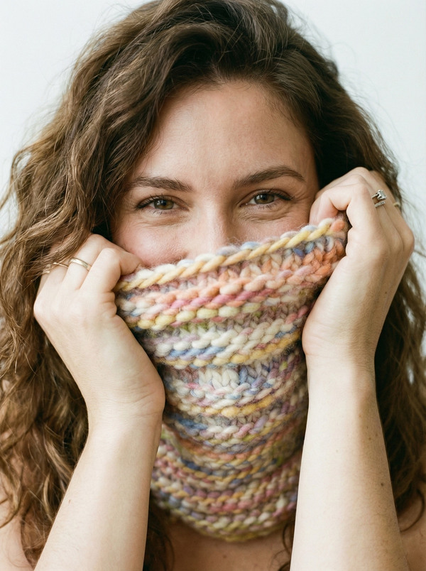 Rainbow Chunky Knit Neck Cowl